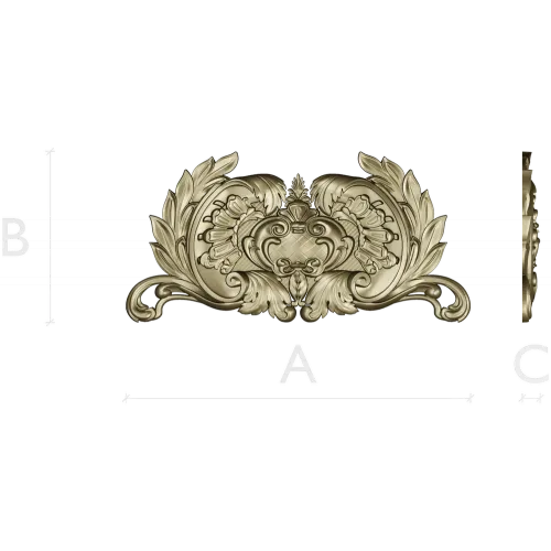 Baroque Acanthus Cartouche - STL 3D Model for CNC Router