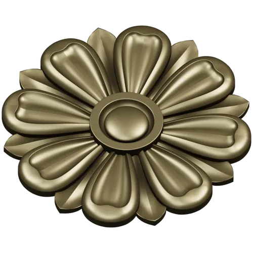 Classic Floral Rosette STL for CNC Milling