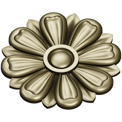 Classic Floral Rosette STL for CNC Milling