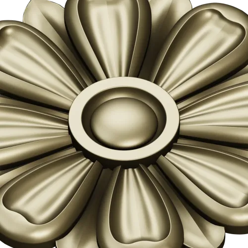 Classic Floral Rosette STL for CNC Milling