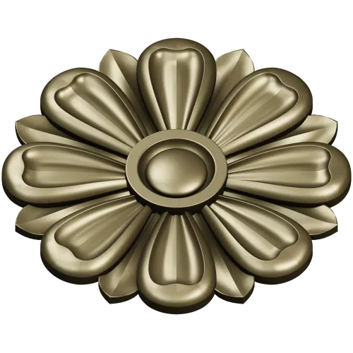 Classic Floral Rosette STL for CNC Milling