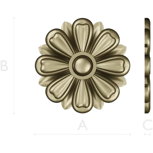 Classic Floral Rosette STL for CNC Milling