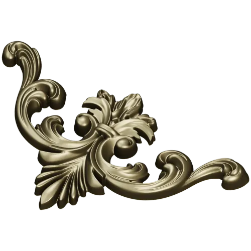 Baroque Acanthus Cartouche - STL 3D model for CNC carving