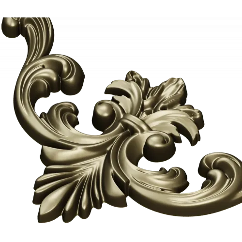 Baroque Acanthus Cartouche - STL 3D model for CNC carving