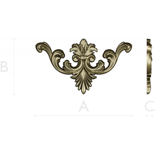Baroque Acanthus Cartouche - STL 3D model for CNC carving