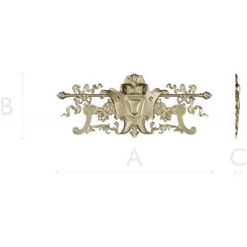 Baroque Cartouche 3D STL for CNC Router
