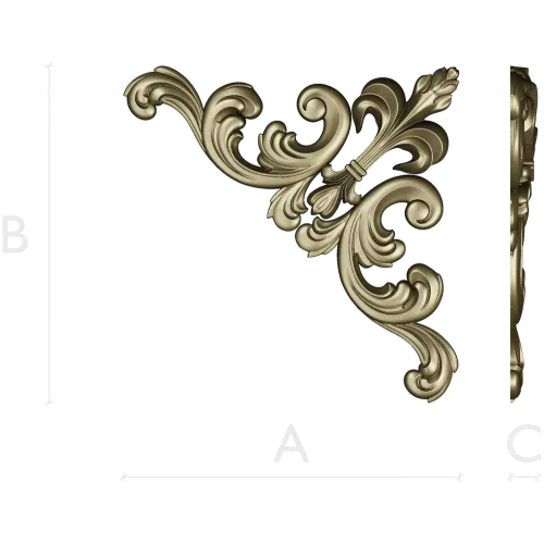 Baroque Acanthus Corner STL