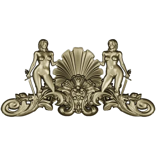 Shell Maidens Cartouche - STL 3D model for CNC milling