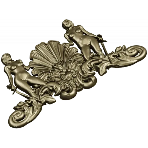 Shell Maidens Cartouche - STL 3D model for CNC milling