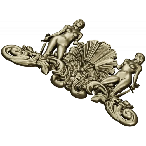Shell Maidens Cartouche - STL 3D model for CNC milling
