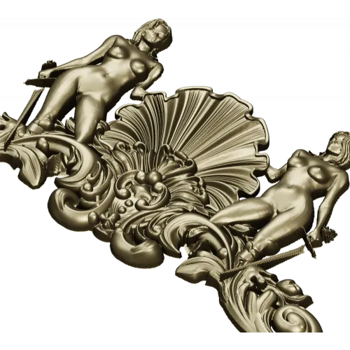 Shell Maidens Cartouche - STL 3D model for CNC milling