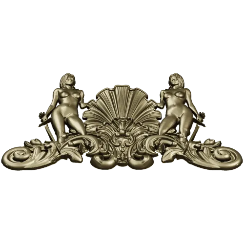 Shell Maidens Cartouche - STL 3D model for CNC milling
