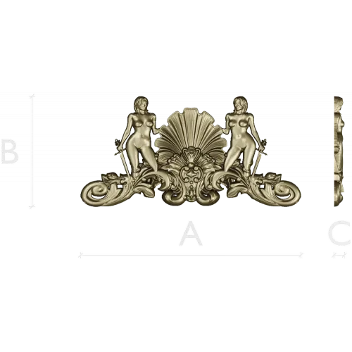 Shell Maidens Cartouche - STL 3D model for CNC milling