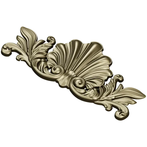 Shell & Acanthus Central Ornament - 3D STL for CNC