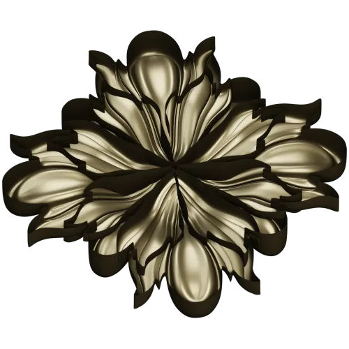 Ornate Floral Rosette - STL 3D Model for CNC Carving