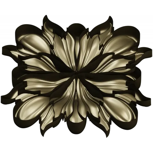 Ornate Floral Rosette - STL 3D Model for CNC Carving
