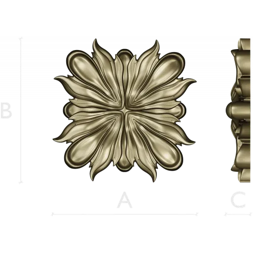 Ornate Floral Rosette - STL 3D Model for CNC Carving