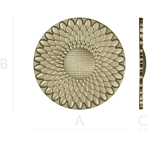 Sunflower Rosette - High-Relief STL 3D Model for CNC
