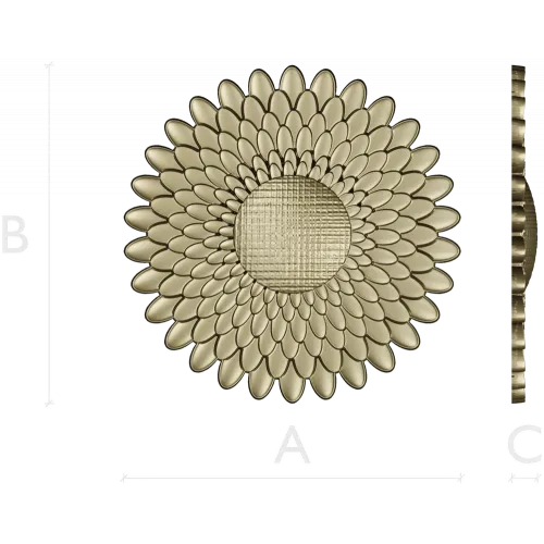 Sunburst Rosette 3D STL for CNC