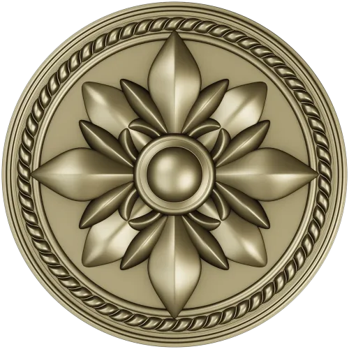 Regal Fleur Rosette - decorative round rosette STL for CNC milling