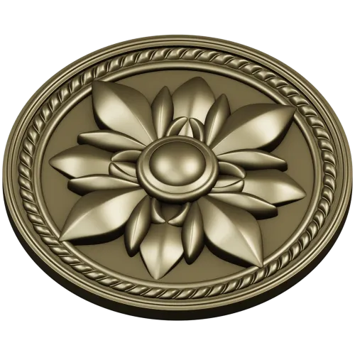 Regal Fleur Rosette - decorative round rosette STL for CNC milling