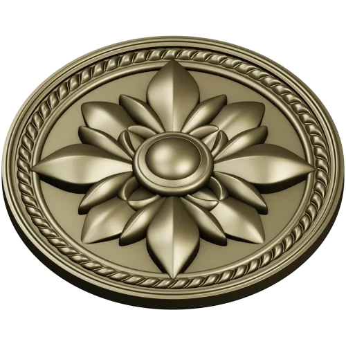 Regal Fleur Rosette - decorative round rosette STL for CNC milling