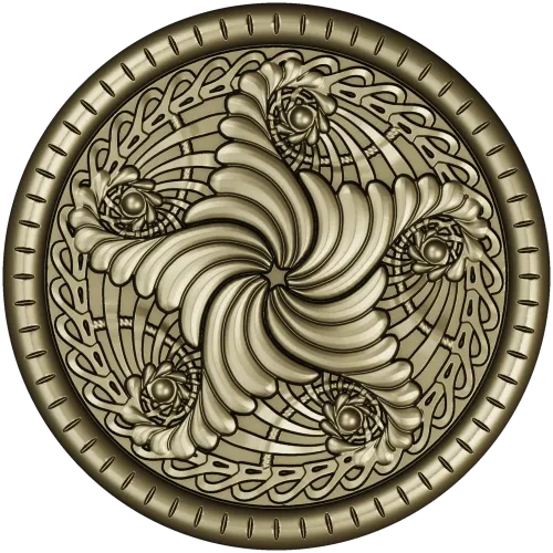 Spiral Acanthus Rosette STL 3D model for CNC