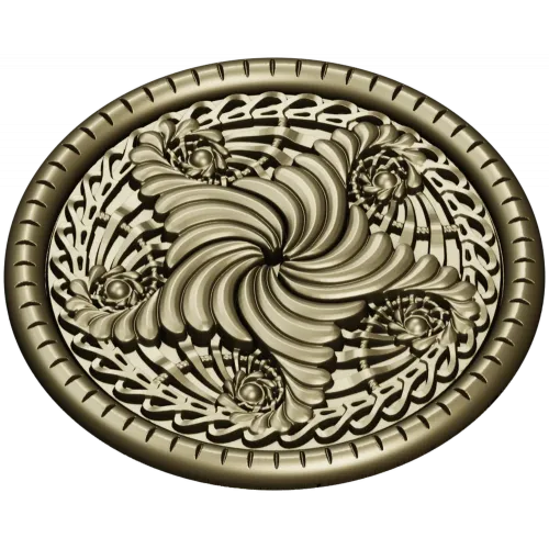 Spiral Acanthus Rosette STL 3D model for CNC