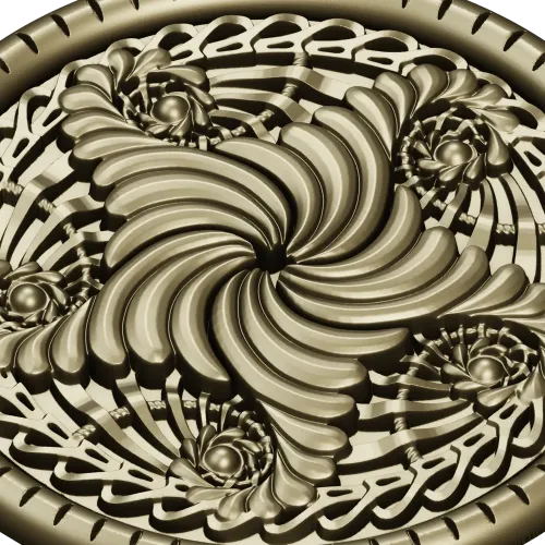 Spiral Acanthus Rosette STL 3D model for CNC