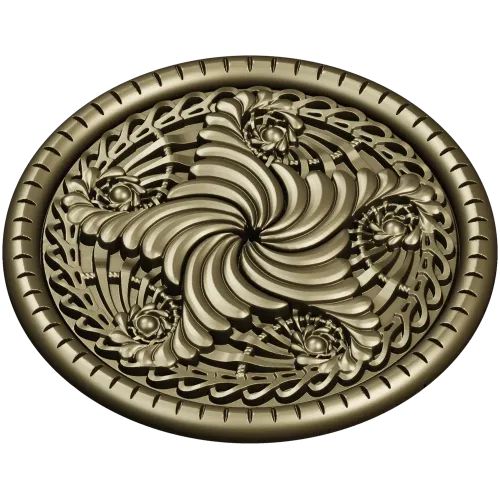 Spiral Acanthus Rosette STL 3D model for CNC