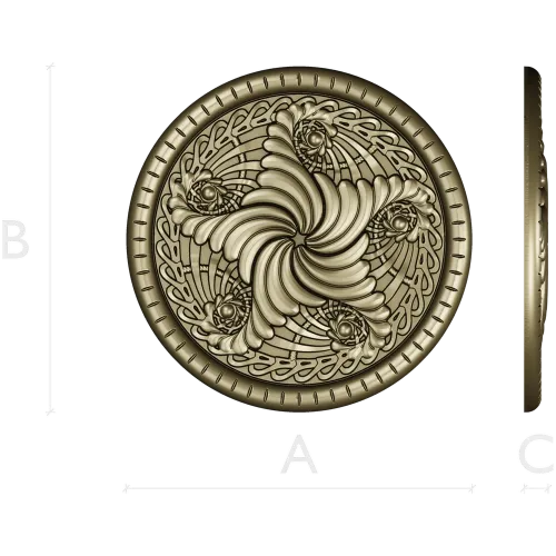 Spiral Acanthus Rosette STL 3D model for CNC