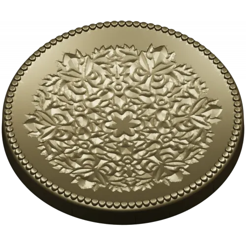 Circular Floral Rosette - STL 3D model for CNC milling