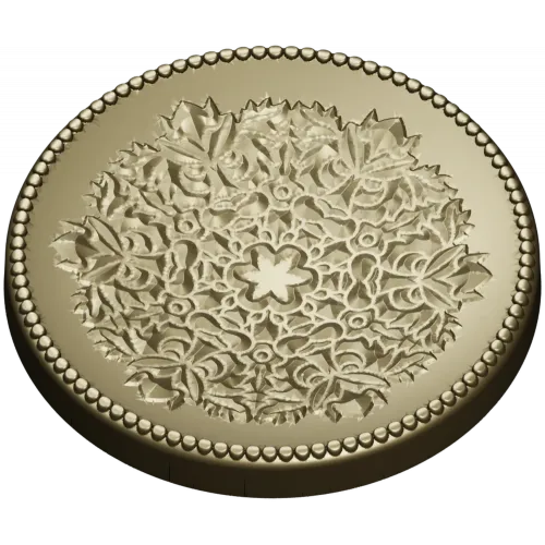 Circular Floral Rosette - STL 3D model for CNC milling