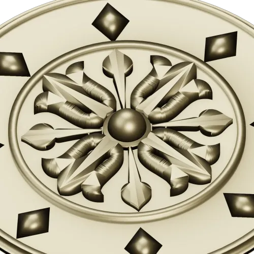 Aurelian Rosette - high-detail STL 3D model for CNC carving