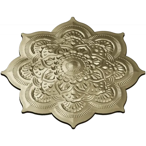 Лотосная мандала - декоративная rosette в формате STL для ЧПУ