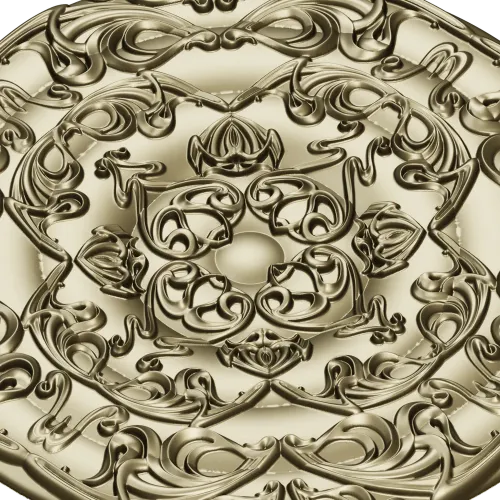 Circular Floral Rosette STL 3D Model for CNC