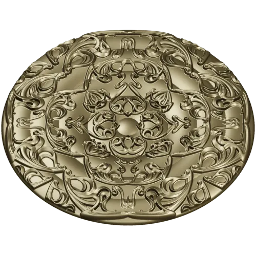 Circular Floral Rosette STL 3D Model for CNC