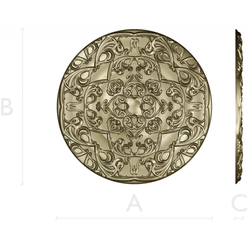 Circular Floral Rosette STL 3D Model for CNC