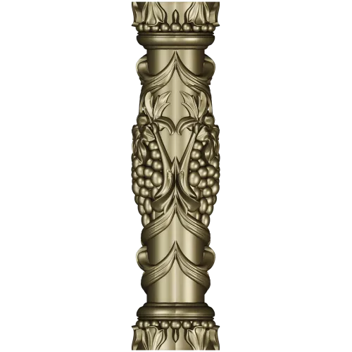 Grapevine Carved Baluster - STL 3D Model for CNC
