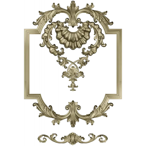 Baroque Shell Cartouche STL 3D model for CNC milling