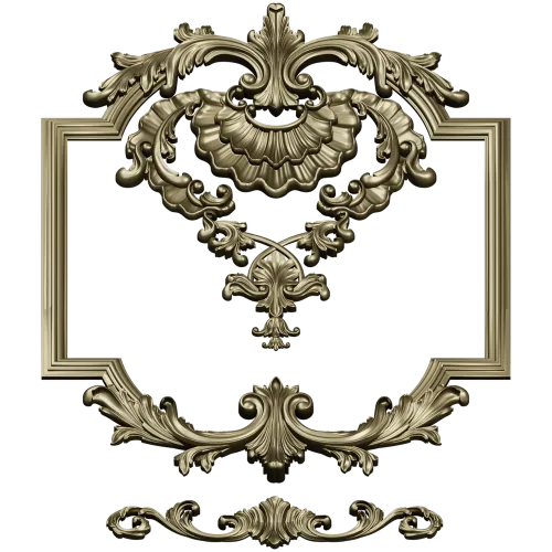 Baroque Shell Cartouche STL 3D model for CNC milling