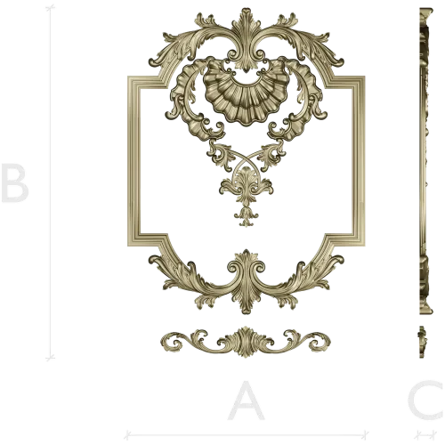 Baroque Shell Cartouche STL 3D model for CNC milling