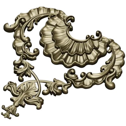 Rococo Shell & Acanthus Centerpiece - STL 3D Model for CNC