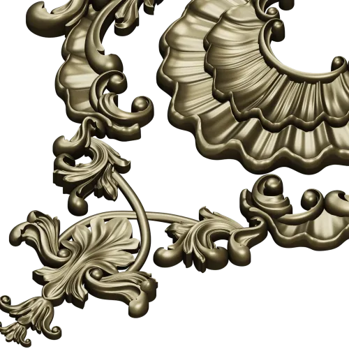 Rococo Shell & Acanthus Centerpiece - STL 3D Model for CNC