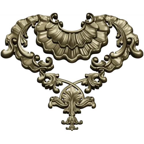 Rococo Shell & Acanthus Centerpiece - STL 3D Model for CNC