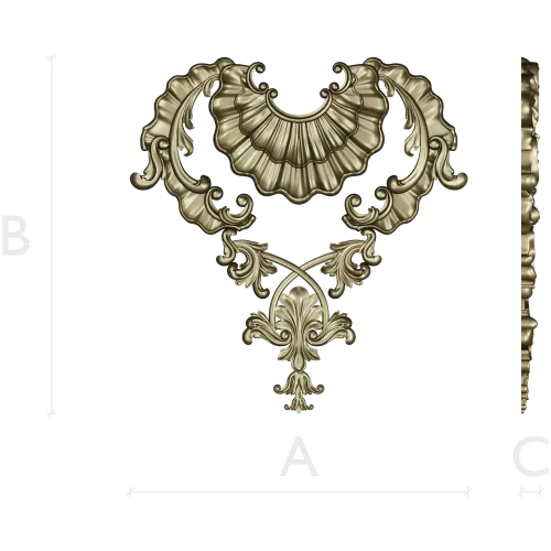 Rococo Shell & Acanthus Centerpiece - STL 3D Model for CNC
