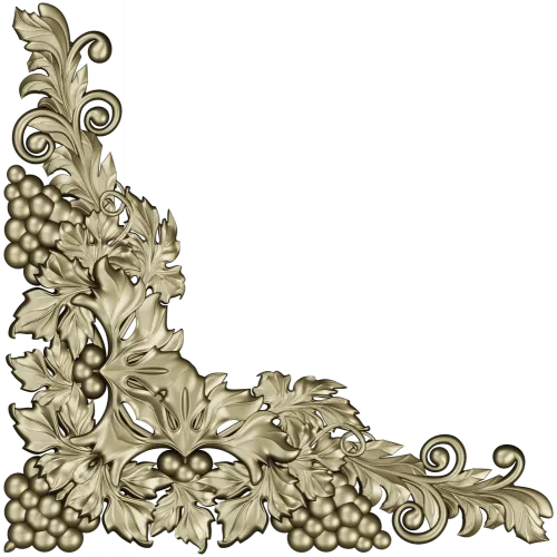 Rococo Grapevine Corner STL - 3D Model for CNC Milling