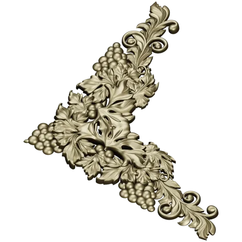 Rococo Grapevine Corner STL - 3D Model for CNC Milling