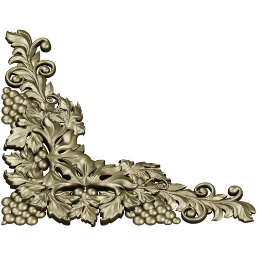 Rococo Grapevine Corner STL - 3D Model for CNC Milling