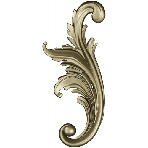 Acanthus Scroll STL - High-Relief Decorative Applique for CNC